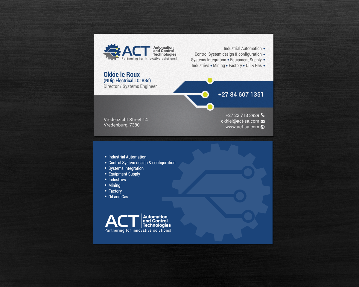 Design de Carte de Visite par chandrayaan.creative pour Automation and Control Technologies | Design #18273571