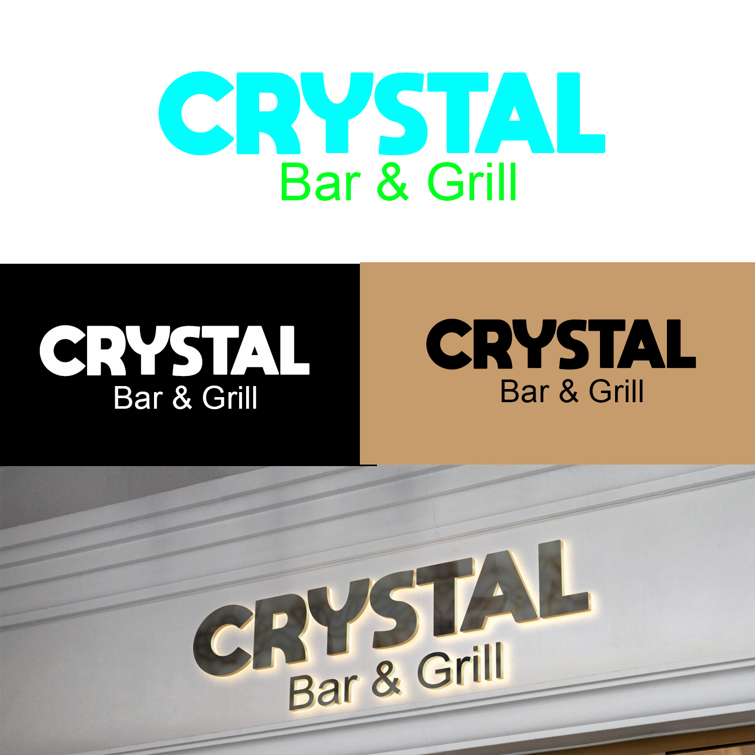 Logo Design by jhanvi 7 for Crystal Bar & Grill | Design #18287994