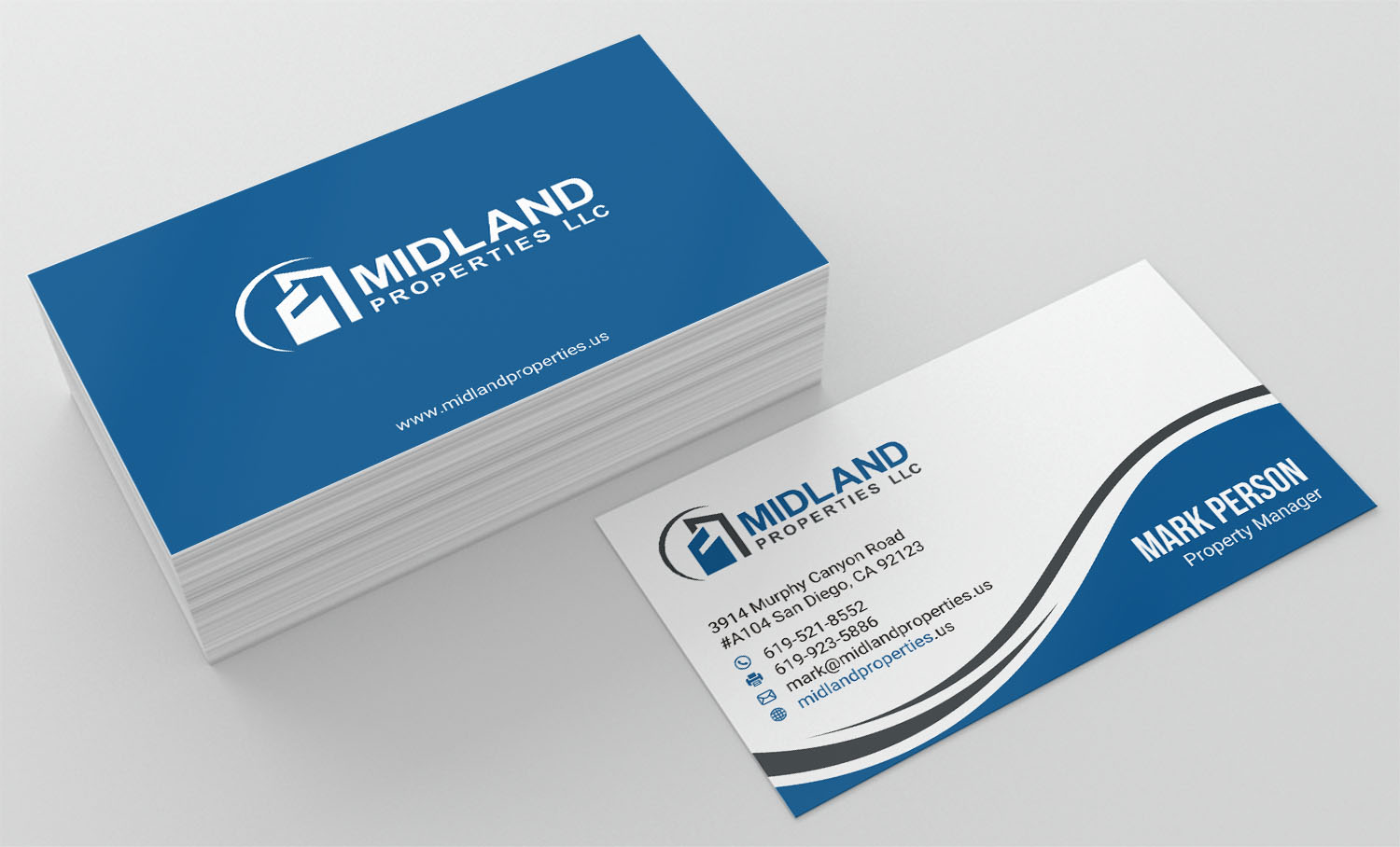 Business Card Design by INDIAN_Ashok for Midland Properties, LLC | Design #18300659
