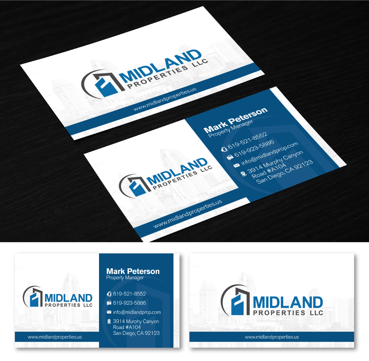 Business Card Design by Impressive Solutions for Midland Properties, LLC | Design #18242577