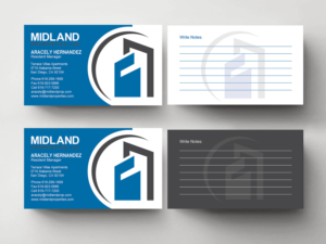 Midland Properties Business Card for Apartment Buildings | Business Card Design by Designs 2019