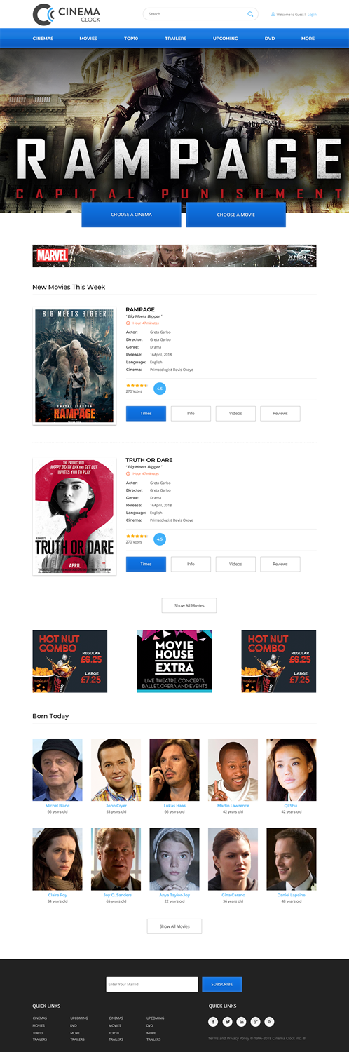Web Design by SONA for Cinema Clock Inc. | Design #18373939