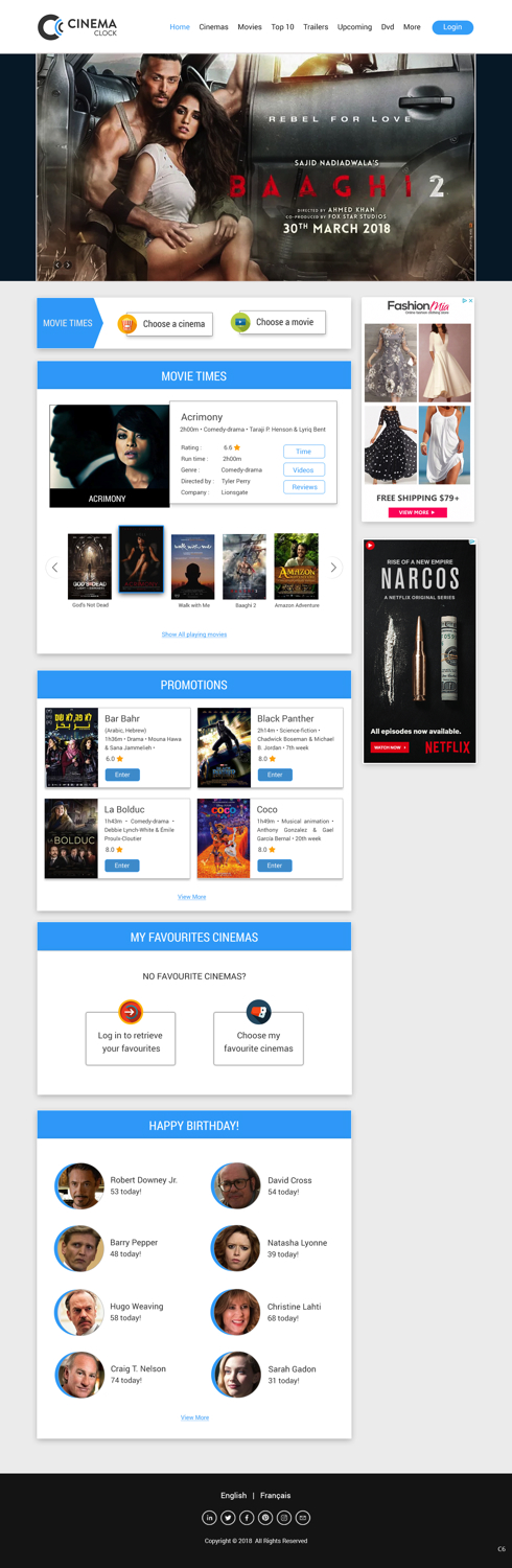 Diseño Web por pb para Cinema Clock Inc. | Diseño #18274683