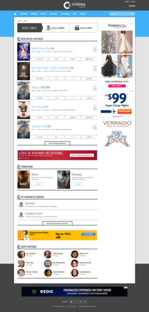 Movie Showtimes Website needs an updated new look | Web-Design von MIND