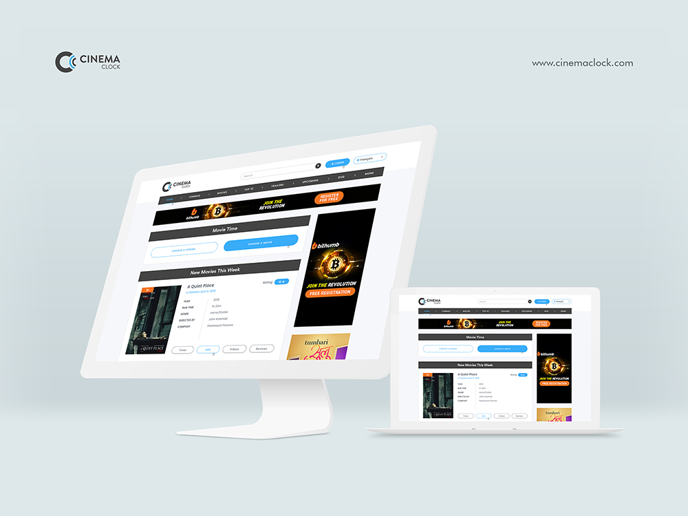 Web Design by Ved Web Services for Cinema Clock Inc. | Design #18266127