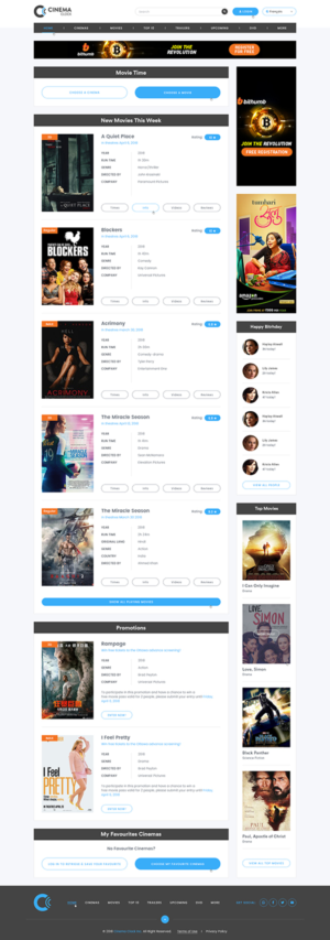 Movie Showtimes Website needs an updated new look | Web-Design von Ved Web Services