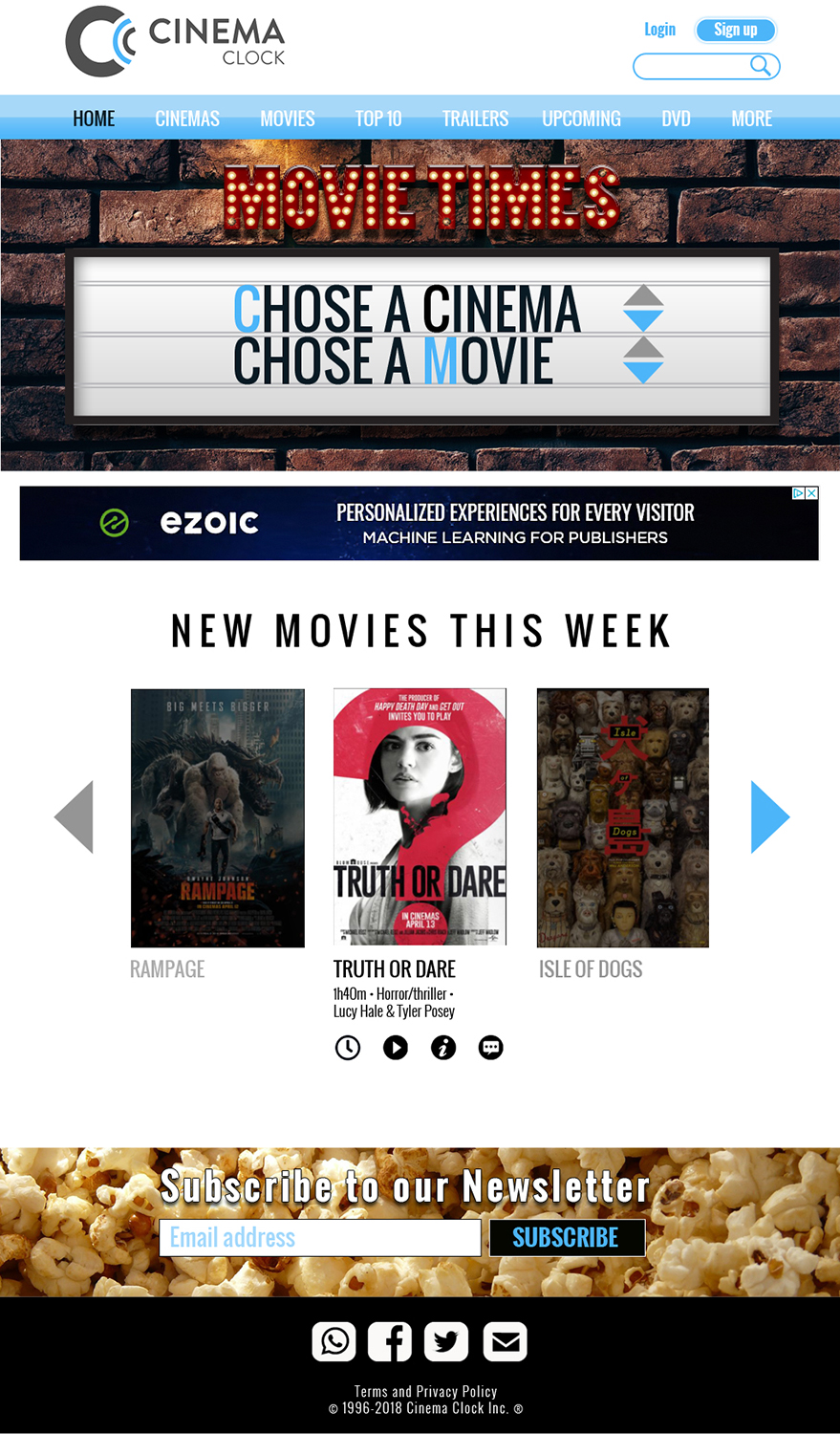 Web Design by steercreative for Cinema Clock Inc. | Design #18380762