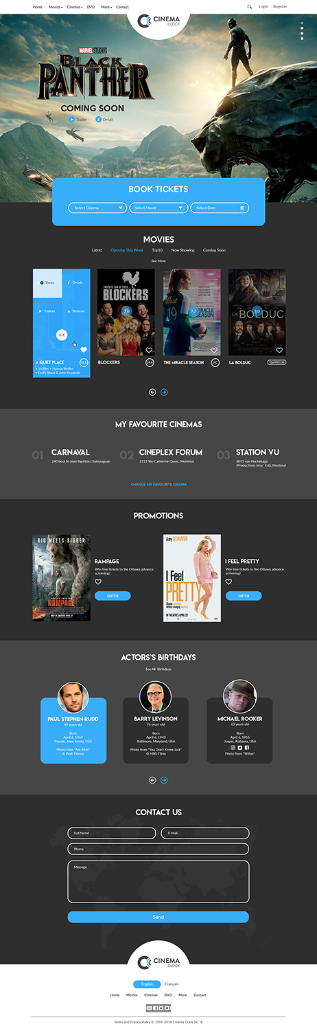 Web Design par bdesigner9 pour Cinema Clock Inc. | Design #18276229