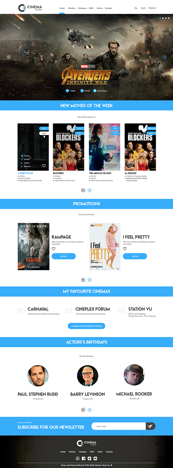 Web Design by bdesigner9 for Cinema Clock Inc. | Design #18284962