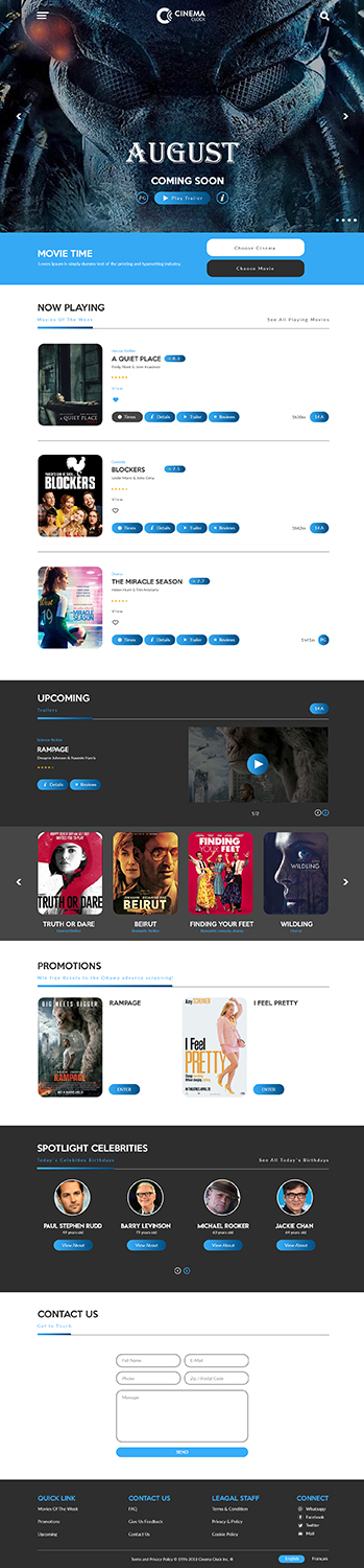 Diseño Web por bdesigner9 para Cinema Clock Inc. | Diseño #18284963