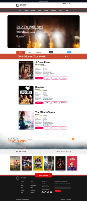 Diseño Web por jisuvo9 para Cinema Clock Inc. | Diseño: #18326380