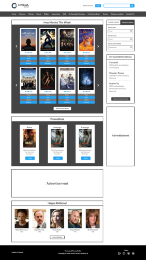 Diseño Web por Rza Design para Cinema Clock Inc. | Diseño: #18259492