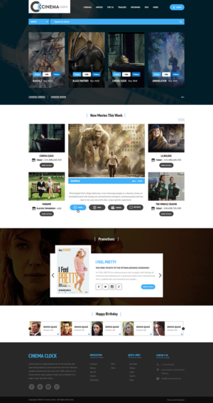 Web Design par PiXthemes pour Cinema Clock Inc. | Design : #18439357