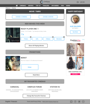 Diseño Web por kartik 3 para Cinema Clock Inc. | Diseño: #18326732