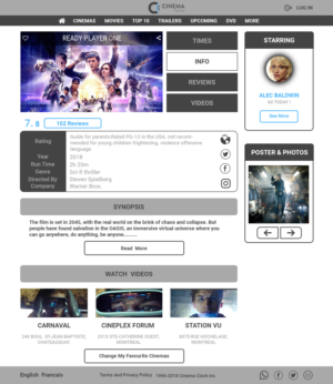 Diseño Web por kartik 3 para Cinema Clock Inc. | Diseño: #18326735