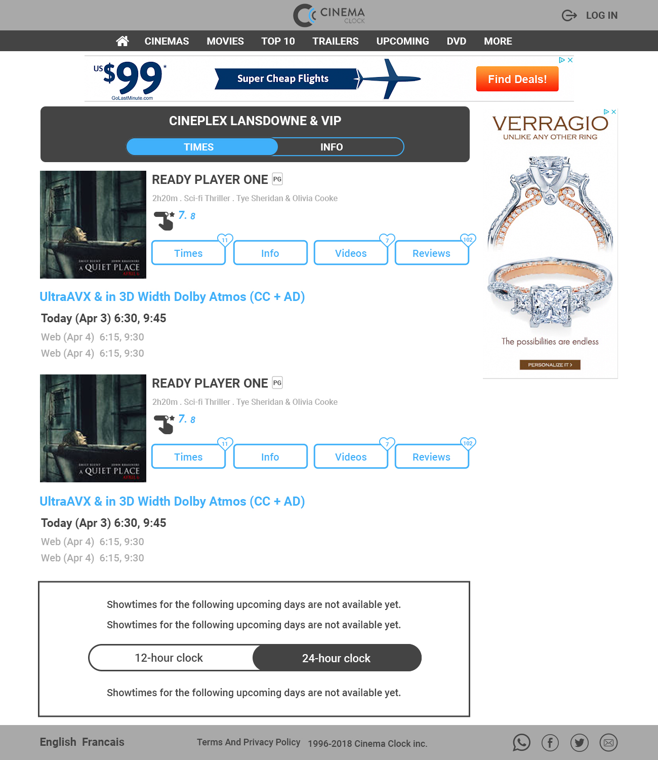 Diseño Web por kartik 3 para Cinema Clock Inc. | Diseño #18383899