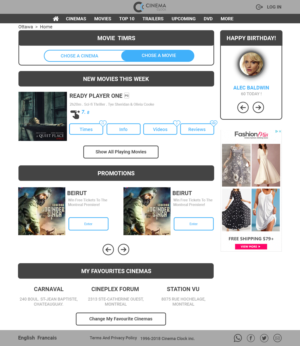 Diseño Web por kartik 3 para Cinema Clock Inc. | Diseño: #18383901