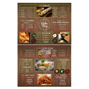 Menu Design by Cloud 101 Studio