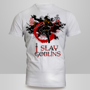 I Slay Goblins T-shirt Design Inspired by the novel series Goblin Slayer | Diseño de Camiseta por Kero