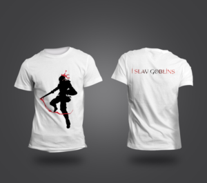 I Slay Goblins T-shirt Design Inspired by the novel series Goblin Slayer | Diseño de Camiseta por Yassine Voinchet