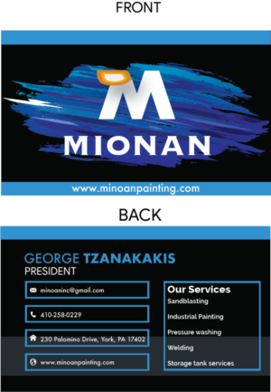 Visitenkarten-Design von Eshaan.M für Minoan Inc | Design #18278756