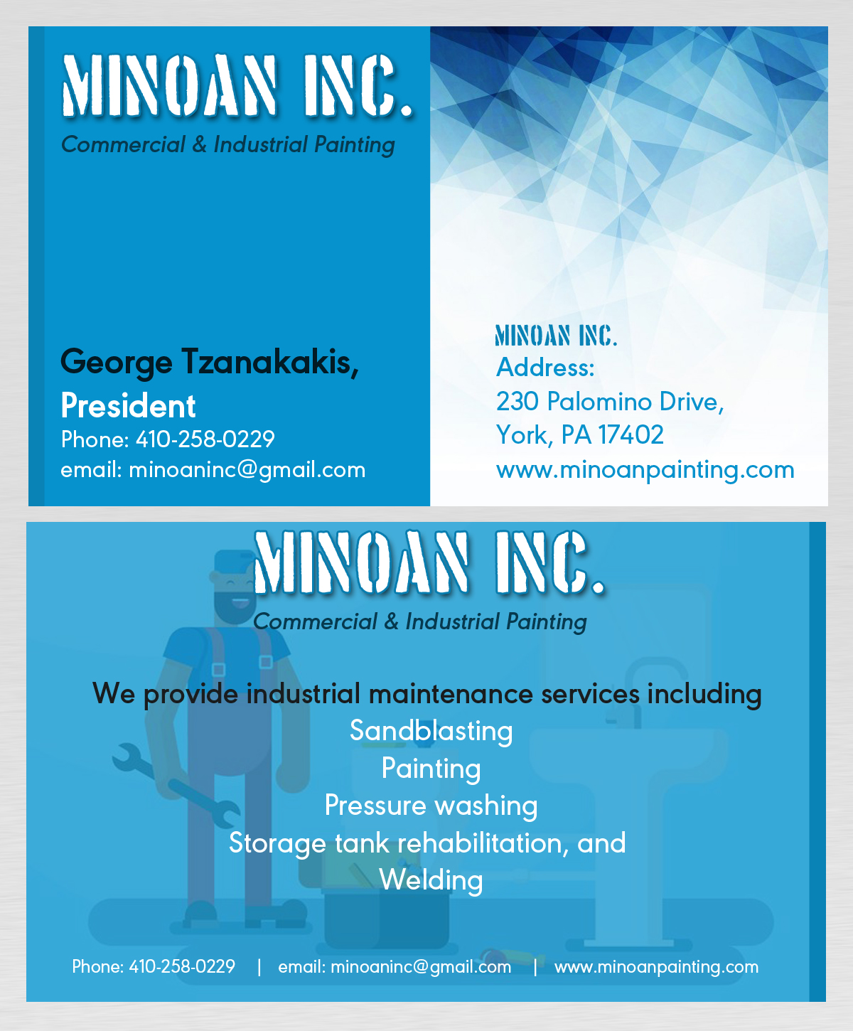 Business Card Design by XD" for Minoan Inc | Design #18269092