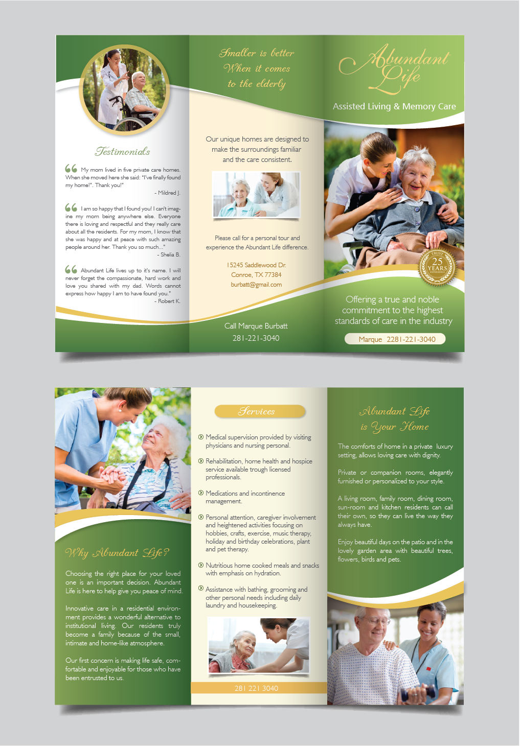 Flyer Design by alex989 for Abundant Life Assisted Living | Design #18373032