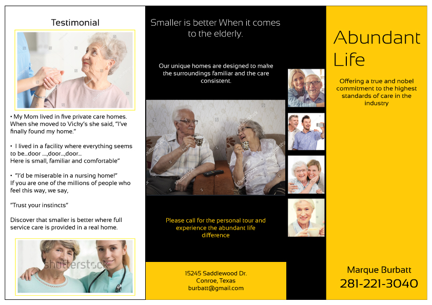 Flyer Design by imgaurav92 for Abundant Life Assisted Living | Design #18267846