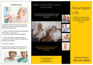 Flyer Design by imgaurav92 for Abundant Life Assisted Living | Design: #18267846