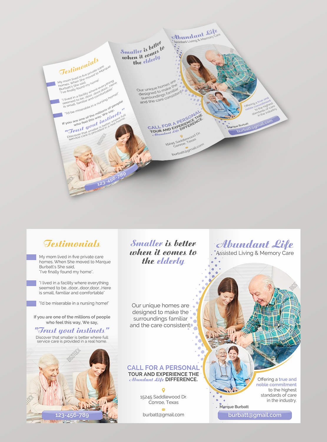 Design de Flyer par ecorokerz pour Abundant Life Assisted Living | Design #18263704