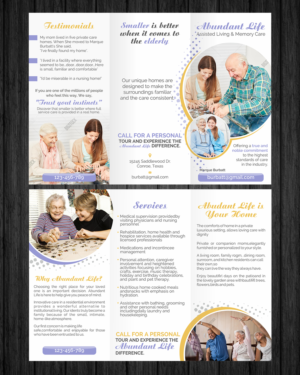 Design de Flyer par ecorokerz pour Abundant Life Assisted Living | Design : #18271386