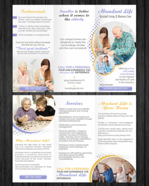 Flyer Design by ecorokerz for Abundant Life Assisted Living | Design: #18297508
