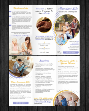 Design de Flyer par ecorokerz pour Abundant Life Assisted Living | Design : #18350060