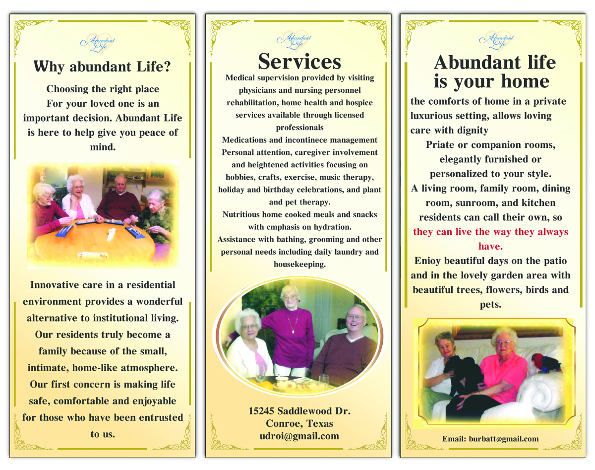Flyer Design by hoang lan for Abundant Life Assisted Living | Design #18296486