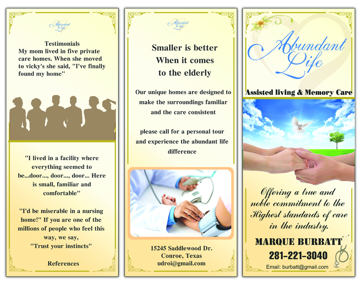 Flyer Design by hoang lan for Abundant Life Assisted Living | Design #18296487