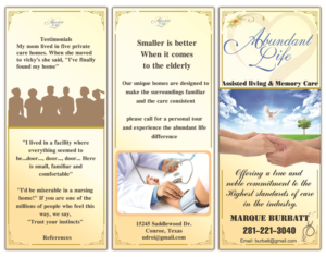 Design de Flyer par hoang lan pour Abundant Life Assisted Living | Design : #18296487