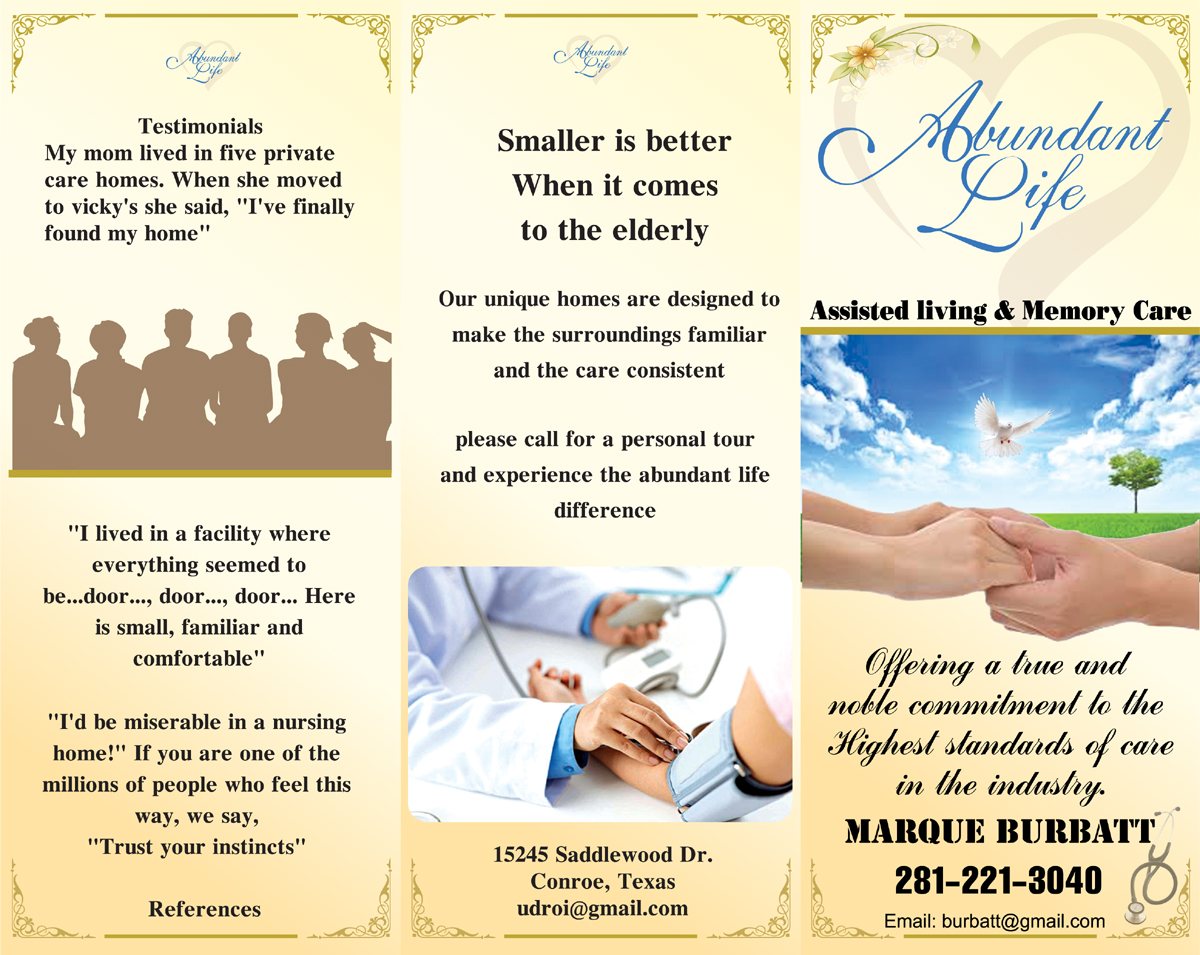Flyer Design by hoang lan for Abundant Life Assisted Living | Design #18329192