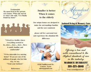 Design de Flyer par hoang lan pour Abundant Life Assisted Living | Design #18329192