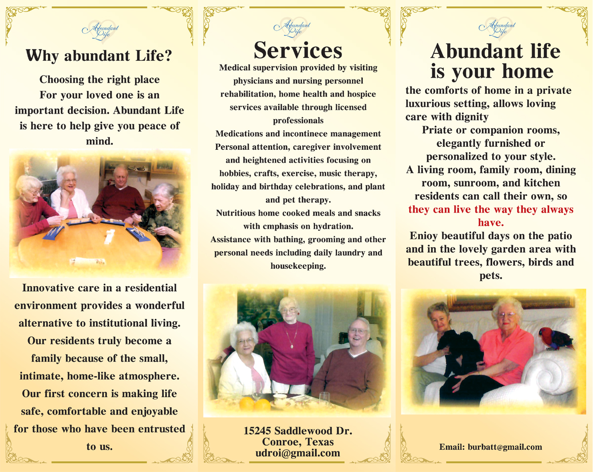 Design de Flyer par hoang lan pour Abundant Life Assisted Living | Design #18329197