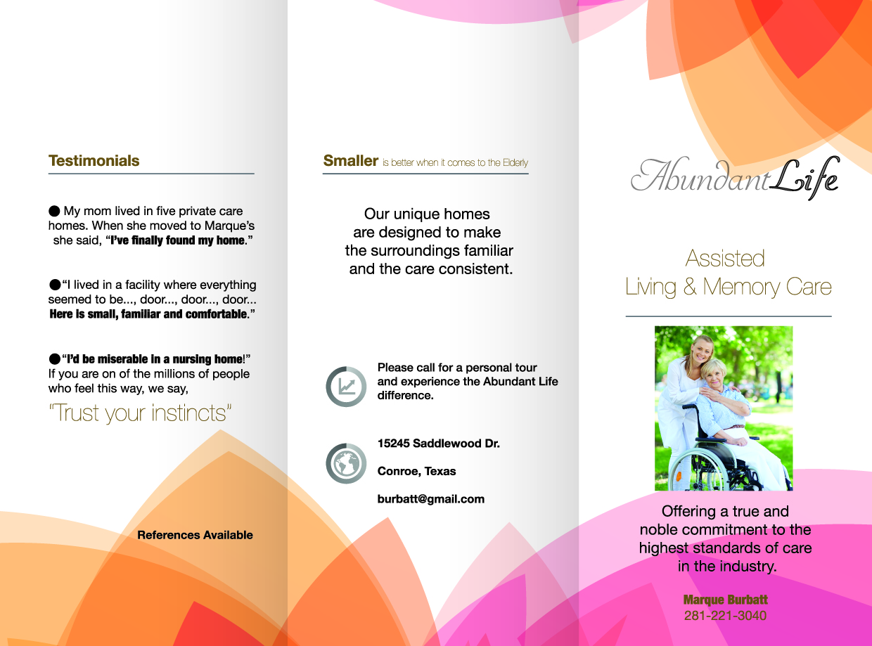 Flyer Design by Tamara Eid for Abundant Life Assisted Living | Design #18274069
