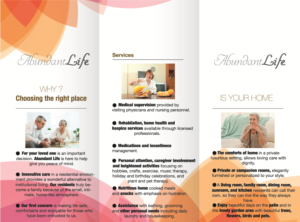 Flyer Design by Tamara Eid for Abundant Life Assisted Living | Design: #18274070