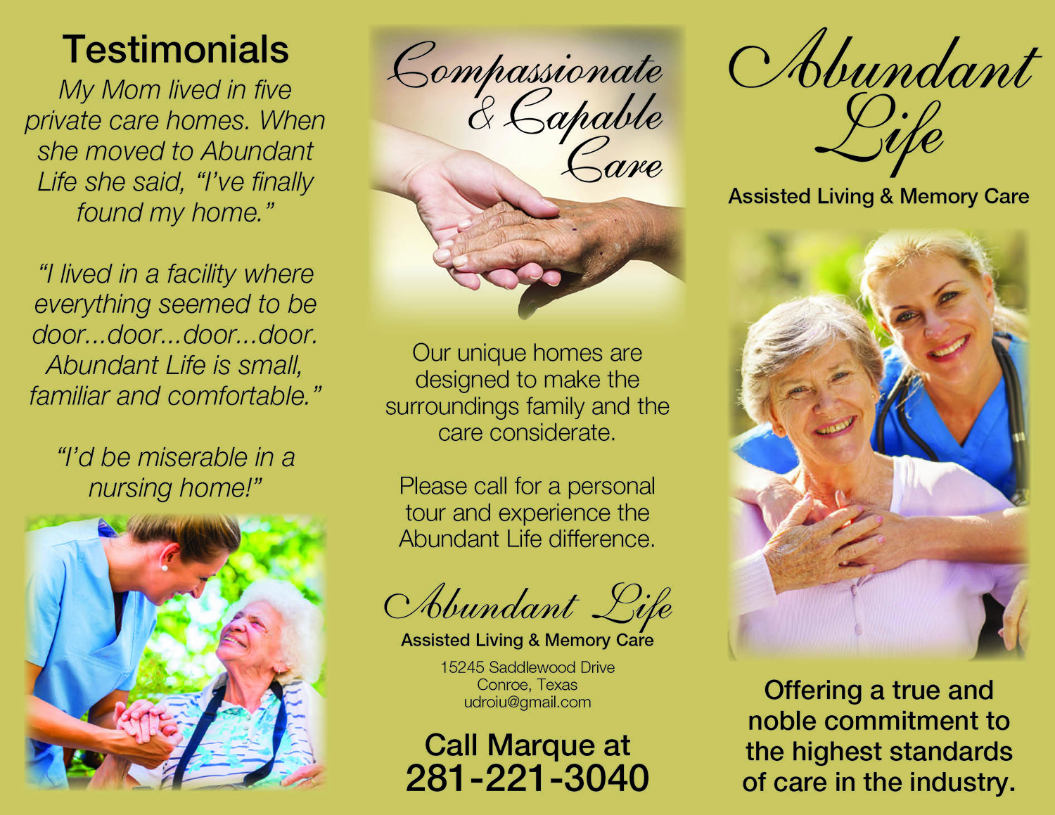 Flyer Design by turmalla for Abundant Life Assisted Living | Design #18346235