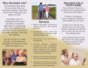 Design de Flyer par turmalla pour Abundant Life Assisted Living | Design : #18346252
