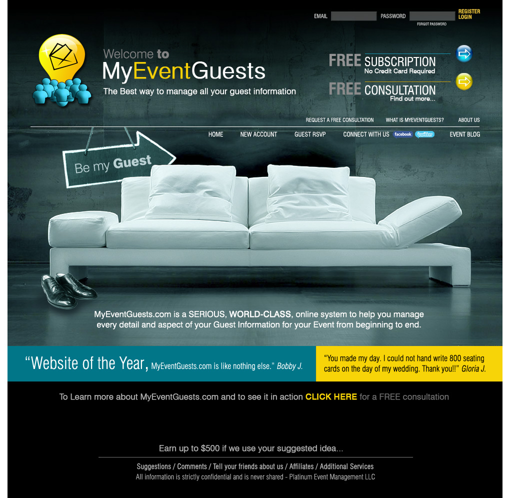 Web Design by ELOISE LIND for Platinum Event Management | Design #2856163