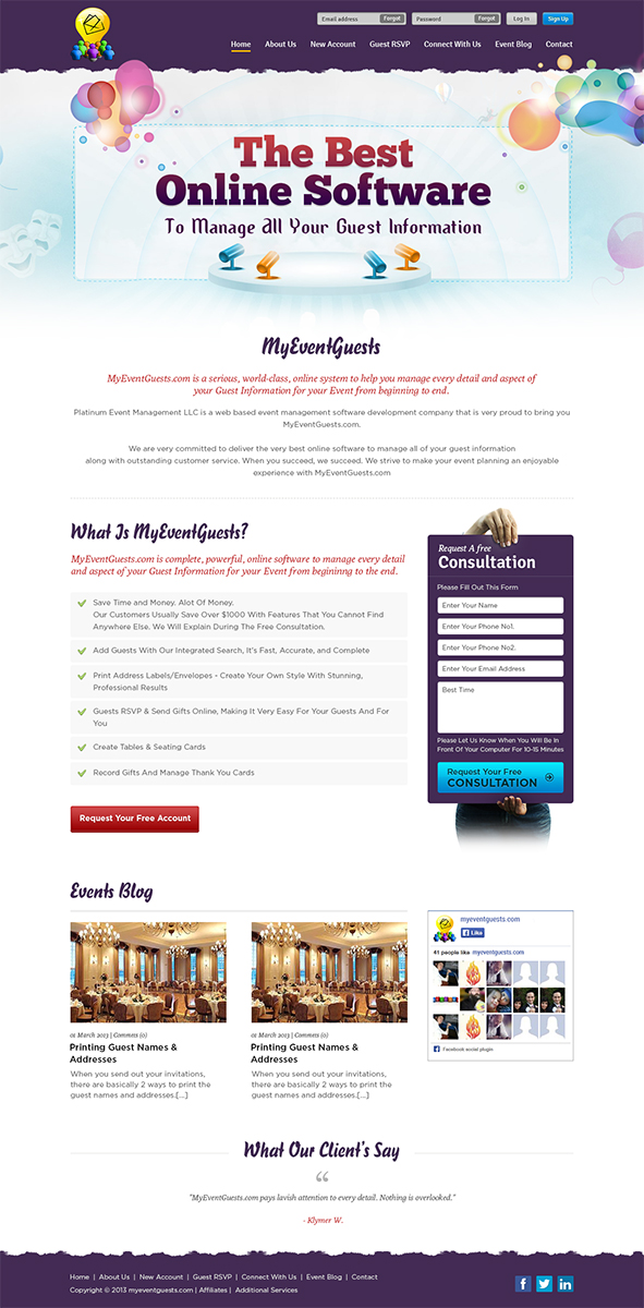 Web Design par Mayank Patel pour Platinum Event Management | Design #2851942