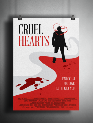 Movie poster for indie thriller/film noir CRUEL HEARTS. | Poster Design by Amduat Design