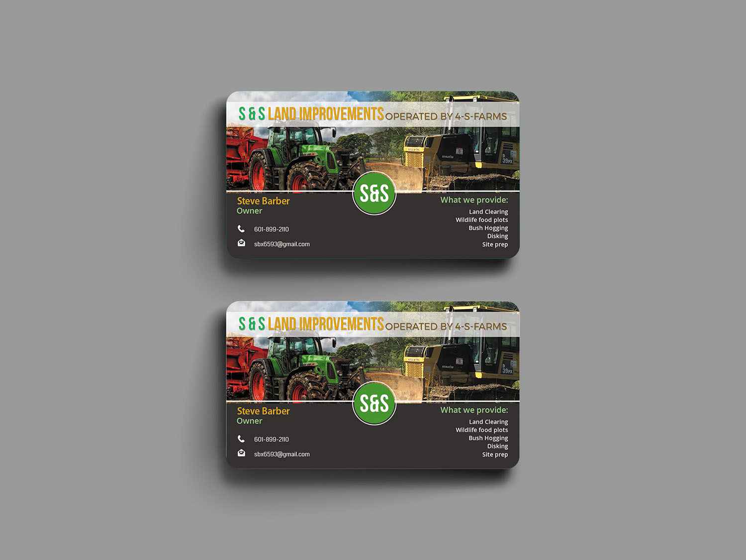 Business Card Design by Hammad mir for S&S Land Improvements | Design #18307561
