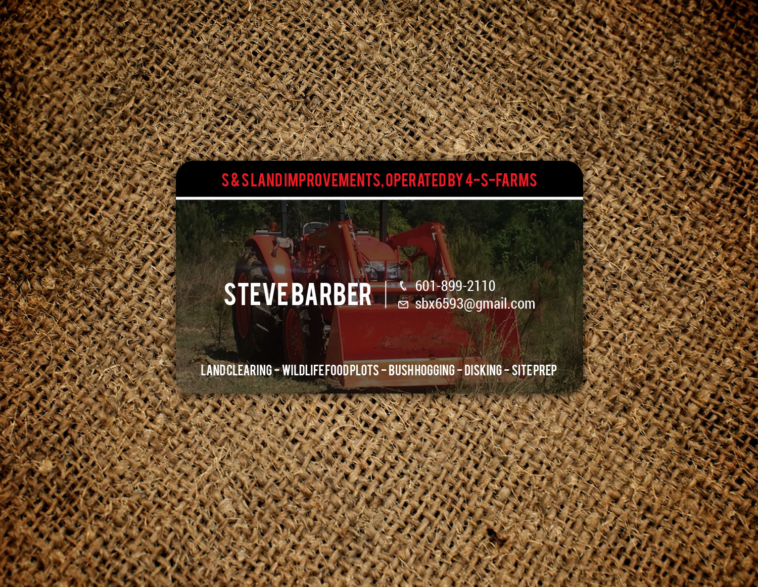 Diseño de Tarjeta de Presentación por Tripti Ranjan Gain para S&S Land Improvements | Diseño #18296233