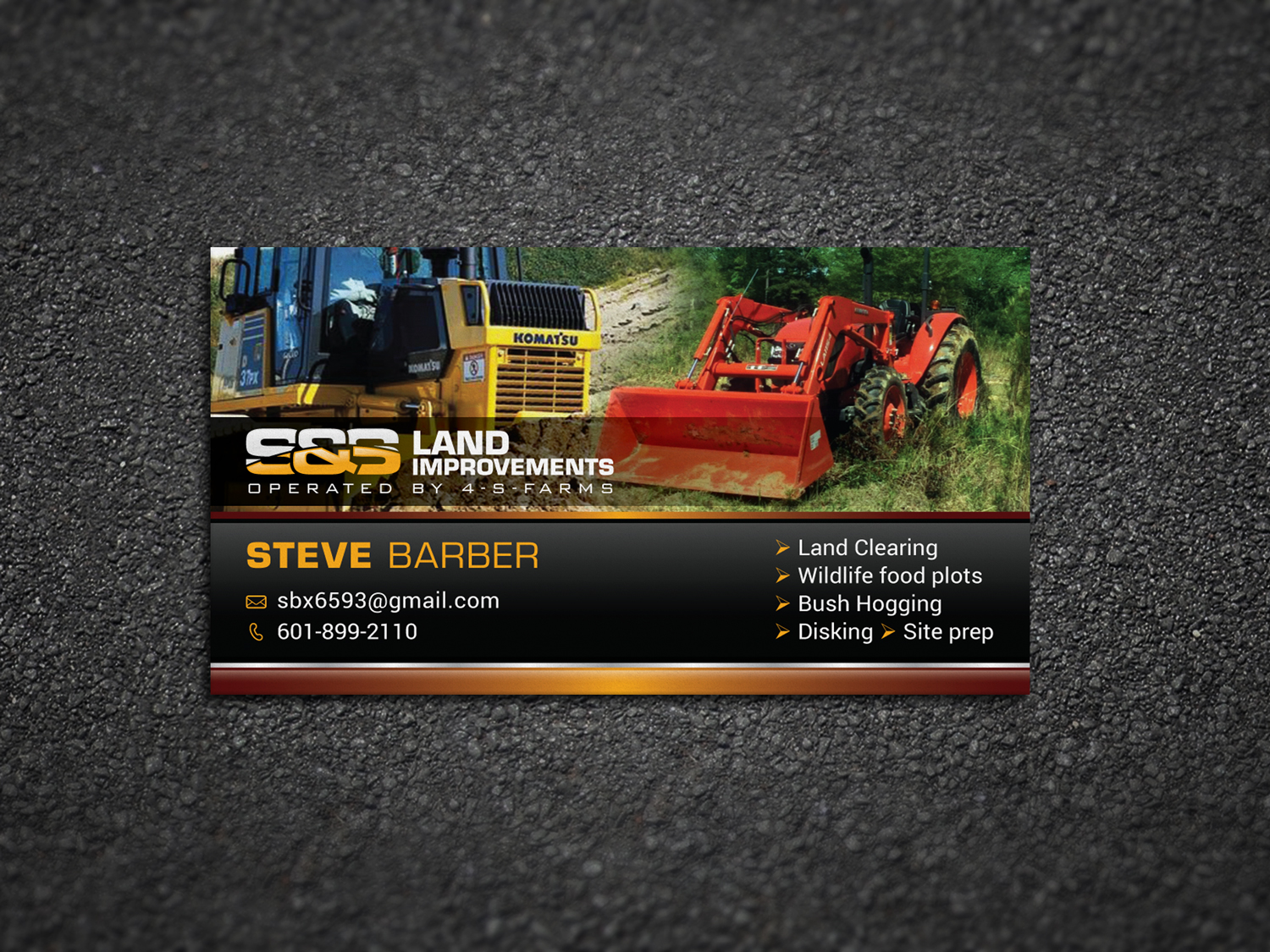 Business Card Design by yellowpixell for S&S Land Improvements | Design #18301735