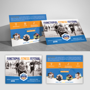 Postcard design for functional fitness festival sporting event